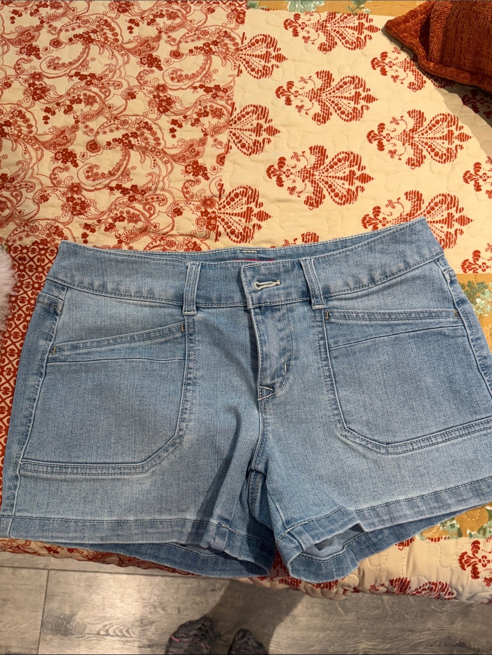 UNIONBAY Light Blue Denim Patch-Pocket Shorts